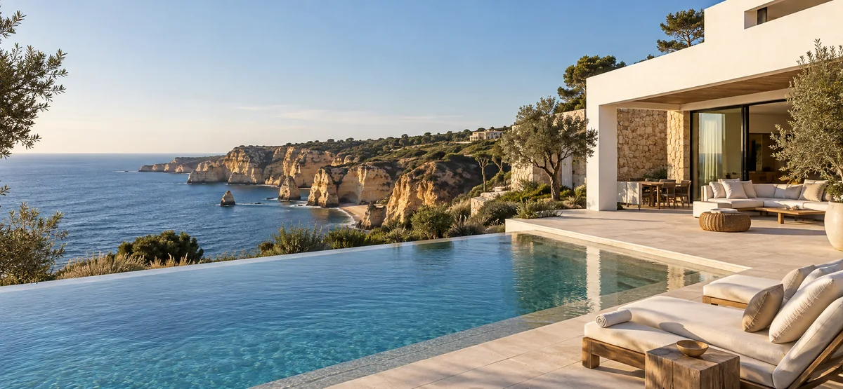 Luxury coastal villa overlooking the Atlantic in the Algarve